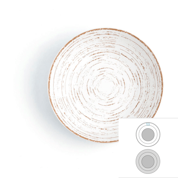 Deep ceramic plate - Tornado White
