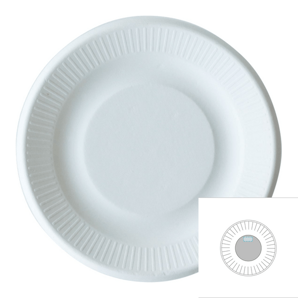 Packung Runde Rillenplatten in Einweg-Biohart (36 x 50 Stück)