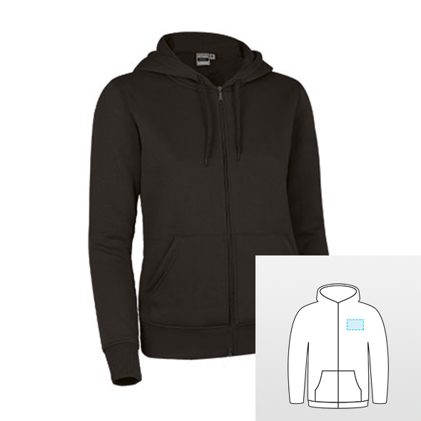 Pull pour femme avec fermeture éclair et capuche