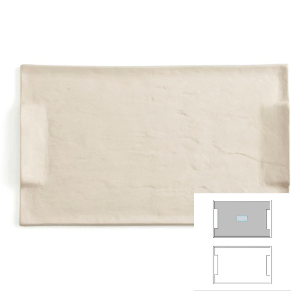 Rectangular serving dish in ceramic - Mineral
