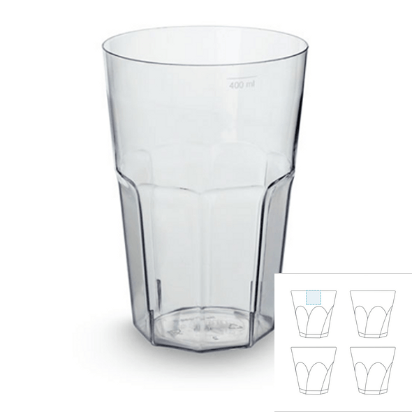 Unbreakable plastic faceted mojito glass
